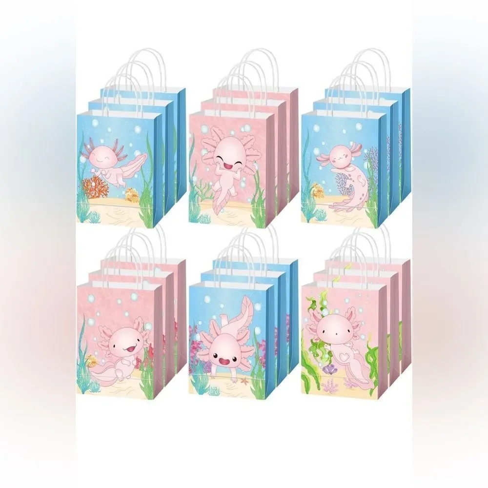 Axolotl cute Gift Bags Set perfect for birthday party